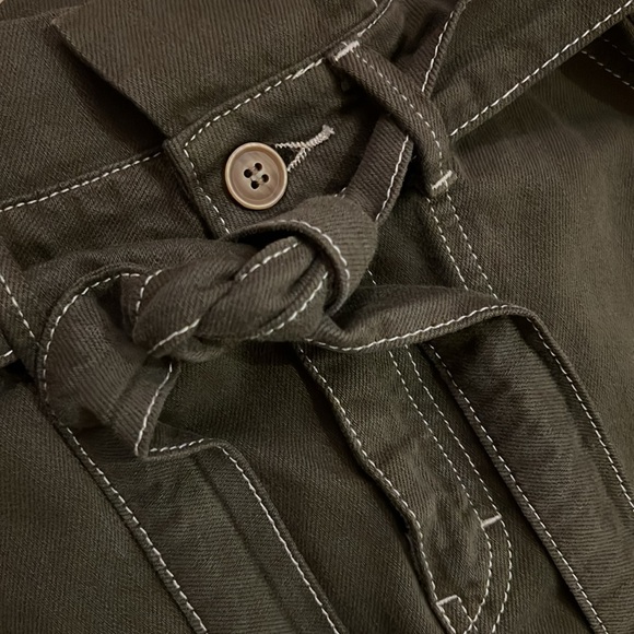 Free People Splendor in Grass Olive Green Skirt ( Button, Zipper, Tie belt ) - Picture 6 of 10